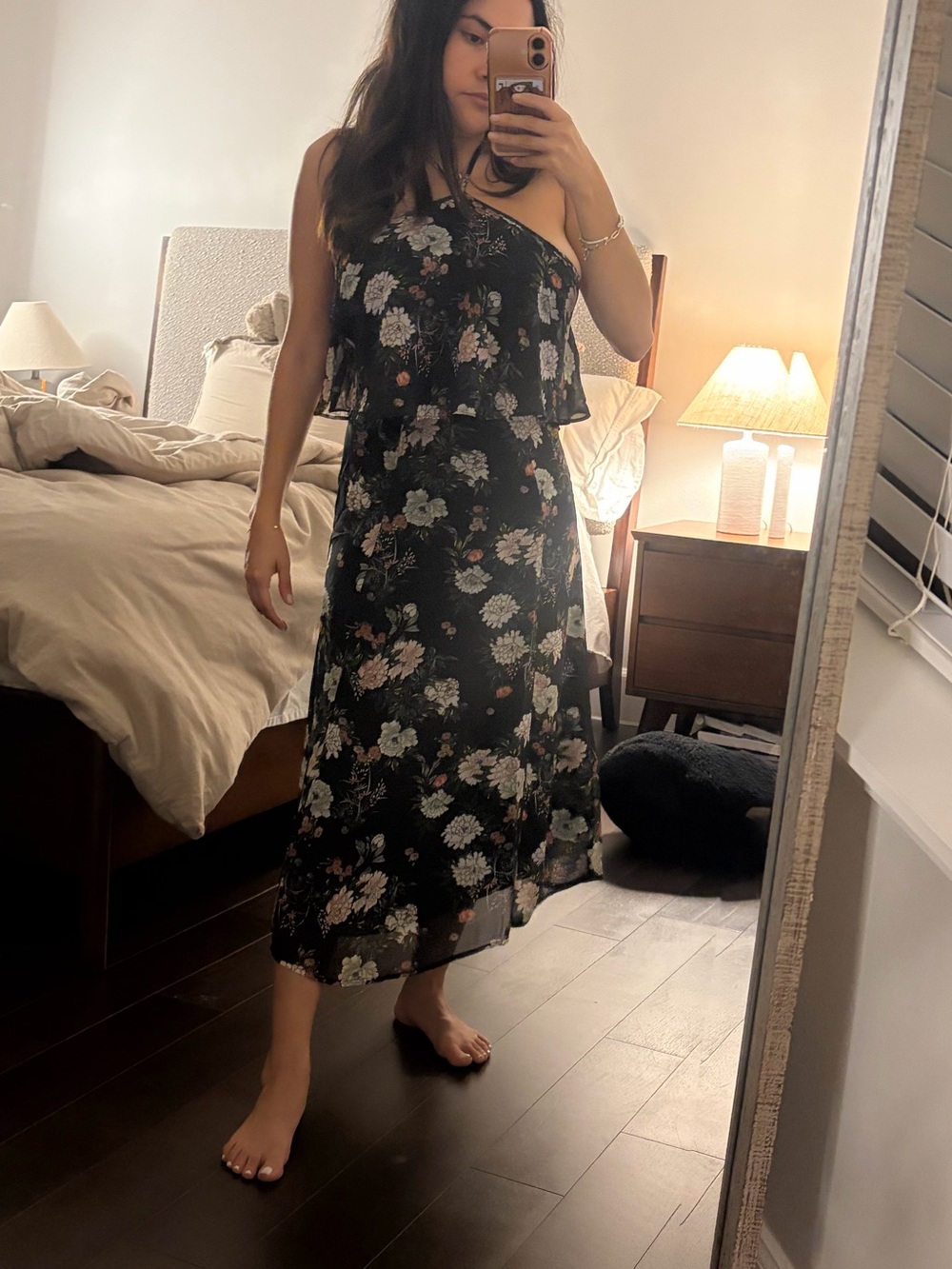 NWT Kimchi Blue black motif floral dress size 4